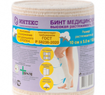 Фото Бинт эл. компр. выс. растяж. "ИНТЕКС" 0,6 м х 8 см с застежкой