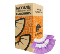 Фото Бахилы Elegreen Экстра с двойной подошвой бело-фиолетовые, 3 г/пара, Россия 