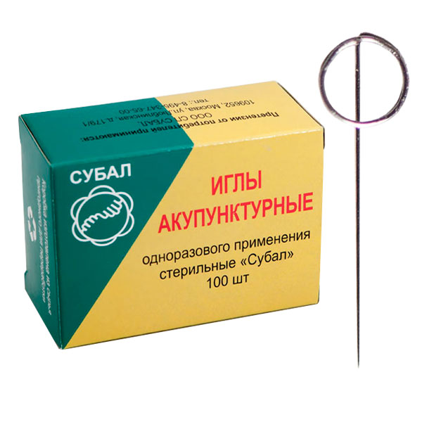 Фото Иглы корпоральные (акупунктурные) "Субал-шпажки" Ø 0,12x5 мм (100шт/уп.,1000шт/кор.), Maanshan