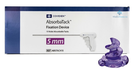 Фото Герниостеплер эндоскопический "AbsorbaTack" 5 мм, с 15 рассасывающимися скрепками