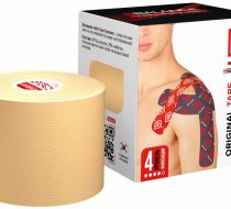 Фото Бинт эластичный трикотажный самоклеющийся (Кинезио тейп BBTape™) 5см х 5м, цвет: бежевый