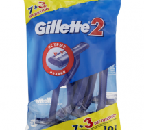 Фото Бритва одноразовая "Gillette2" с двумя лезвиями (10шт/уп.)