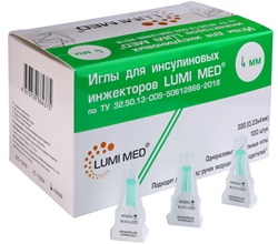 Фото Иглы для инсулиновых инжекторов "LUMI MED" 31G (0,25х6мм) 100шт/уп.,5000шт/кор.