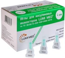 Фото Иглы для инсулиновых инжекторов "LUMI MED" 32G (0,23х4мм) 100шт/уп.,5000шт/кор.