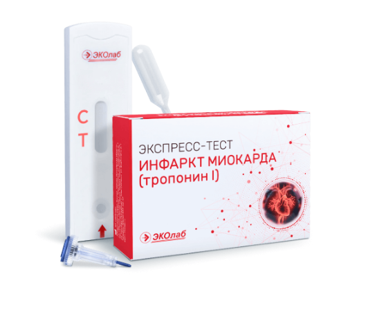 Фото Тест-система иммунохроматографическая "ИХА-Тропонин I" комплект №3 (25шт/уп.) Эколаб