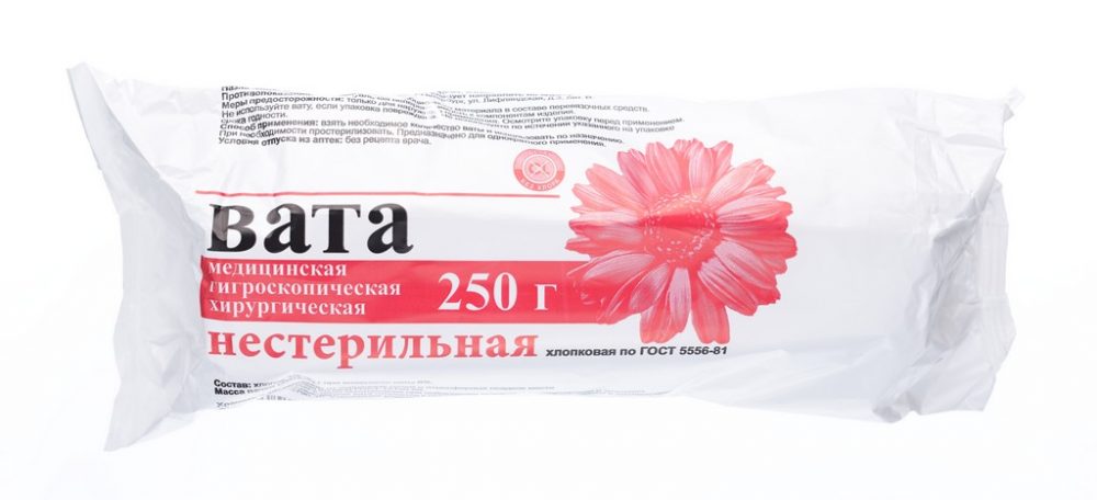Фото Вата хирургическая нестерильная "Розовый фламинго" 250гр. (48шт/кор.) Ника
