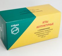 Фото Иглы корпоральные (акупунктурные) "Субал" Ø 0,2x30 мм с направителем с ручкой из нерж. стали (100 шт/уп.) Китай