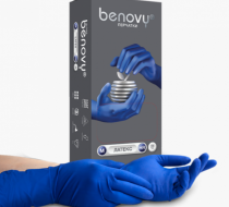 Фото Перчатки смотровые латексные нестерильные "BENOVY Latex High Risk" размер: S, цвет: синий (25пар/уп.,250пар/кор.)