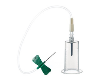 Фото Игла-бабочка "Vacuette" 21G (0,8х19мм) с катетером 19см, луэр-адаптером и держателем (24шт/уп.)