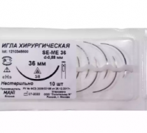 Фото Игла хирургическая многоразовая режущая 36 мм, изгиб 3/8 (d=0,88 мм) 10шт/уп., Mani Inc