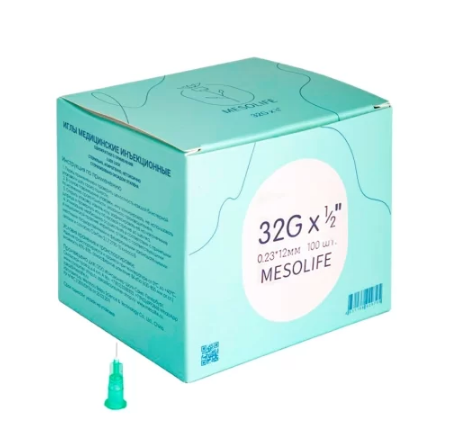 Фото Игла инъекционная "Mesolife" 32G (0,23 х 12мм) 100шт/уп.,5000шт/кор., Berpu Medical
