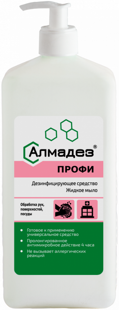 Фото Средство дезинфицирующее Алмадез-Профи 1л.(насос-дозатор)