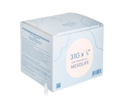 Фото Игла инъекционная "Mesolife" 31G (0,26 х 4мм) 100шт/уп.,5000шт/кор., Berpu Medical