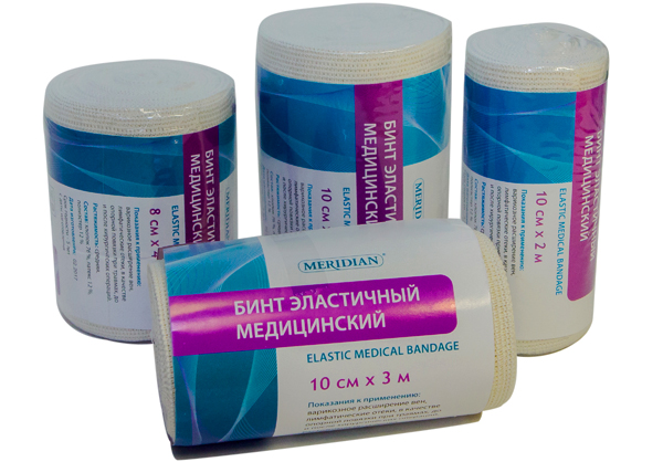 Фото Бинт эластичный медицинский "Meridian" 10см ×4м, с застежкой