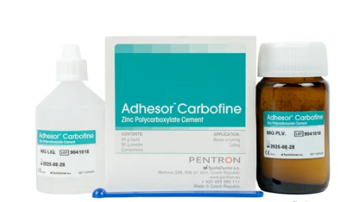 Фото Цемент цинкополикарбоксилантный "Adhesor Carbofine" (80 гр.+40 мл.)