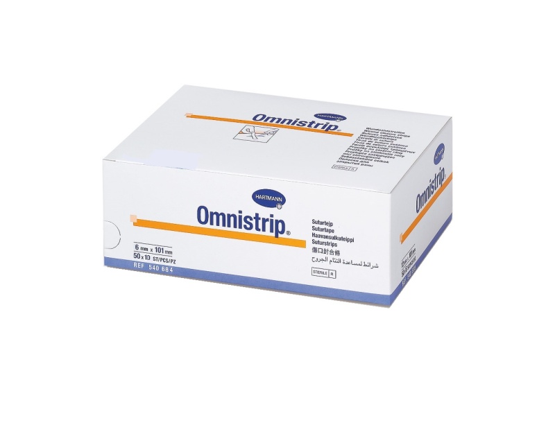 Фото Полоски на опер. швы OMNISTRIP - Гипоалл. (стер. по 10 шт) 6 х 101 мм. уп  500 шт. Хартманн 