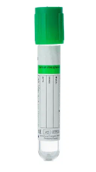 Фото Пробирка вакуумная Lab-Vac для взятия крови с литий-гепарином 4 мл, 13*75 мм, зеленая крышка (100 шт/уп)