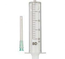 Фото Шприц 2-комп. одноразовый стерильный 20мл BD Discardit II  с иглой  21G 0,8х40  Luer Slip (80 шт./уп.)(ЧЗ)