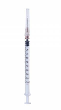 Фото Шприц инъекционный однократного применения 1 мл INEKTA с иглой 27G 1/2" (0,40х13 мм) 100шт/уп.,3600шт/кор., Парамед(ЧЗ)