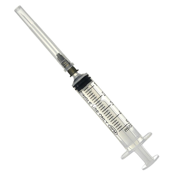 Фото Шприц трехкомпонентный инъекционный 5мл, с надетой иглой 22Gх1 1/2"(0,7х40мм) 100шт/уп.,1800шт/кор., SF Medical(ЧЗ)