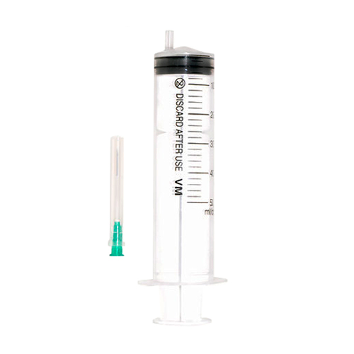 Фото Шприц одноразовый стерильный Vogt Medical 50(60)мл с приложенной иглой 18G (1.2*40мм) Луер Лок, (25шт./уп./400шт./кор.)(ЧЗ)