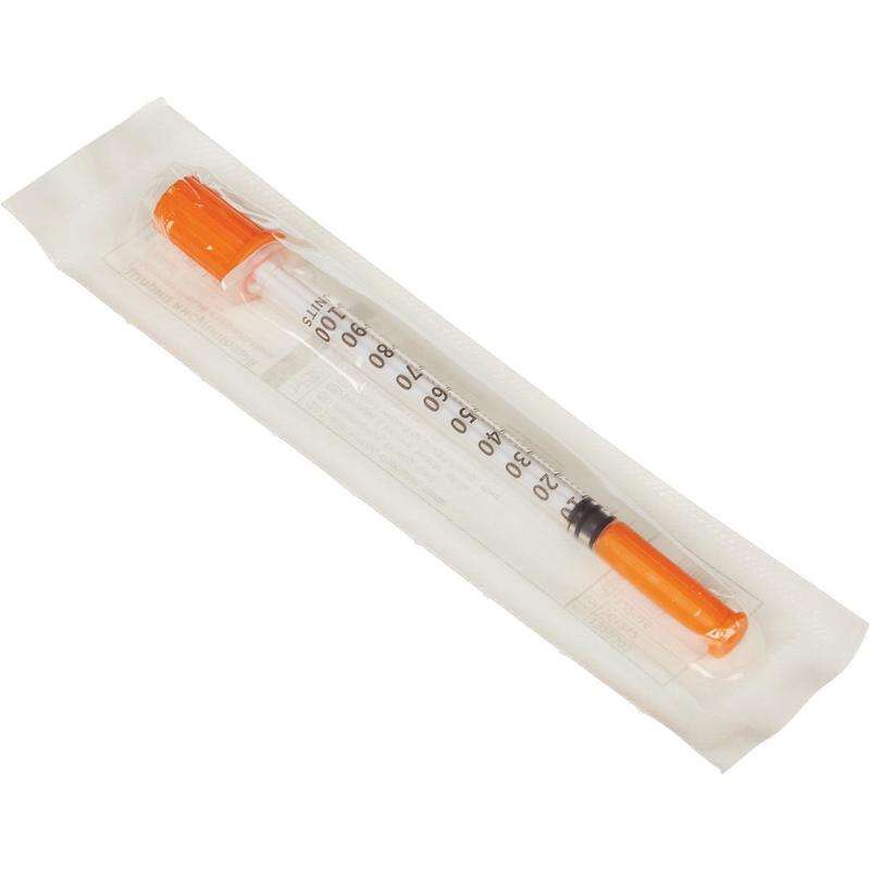 Фото Шприц 3-х комп.1,0 мл. инсулиновый U-100 с интегрированной иглой 30G1/3" (0,30 х 8 мм.) /Vogt Medical/ 100шт/уп /3200шт/кор(ЧЗ)