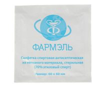 Фото Салфетка спиртовая антисептическая стерильная 60х60 (70% этил. спирта) 300 шт/уп., 6000шт/кор. Фармэль(ЧЗ)