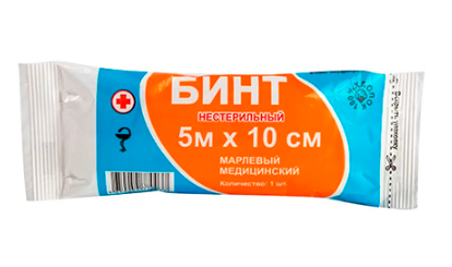 Фото Бинт мед. н/стер. инд.уп., 5м х 10см, пл.36, ВераМед (400шт/кор.)(ЧЗ)