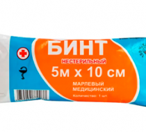 Фото Бинт мед. н/стер. инд.уп., 5м х 10см, пл.28, ВераМед (450шт/кор.)(ЧЗ)
