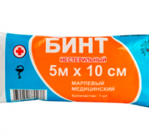 Фото Бинт мед. н/стер. 5м х 10см, пл.28, ВераМед (40шт/уп.,600шт/кор.)(ЧЗ)