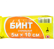 Фото Бинт марлевый стерил. инд.уп., 5м х 10см, пл.36, ВераМед (400шт/кор.)(ЧЗ)