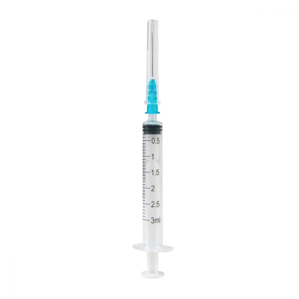 Фото Шприц 3-х компонентный одноразовый 3 мл INEKTA с иглой 23G х 1 " (0,6х25 мм) (100шт/уп./2400шт/кор) Vansun 