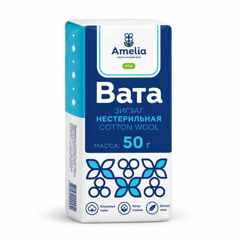Фото Вата хирургическая нестерильная зиг-заг 50г